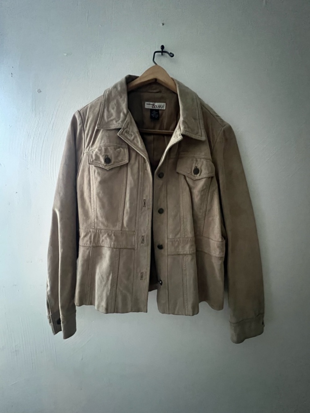 Beige Suede Jacket - Y2K soft leather